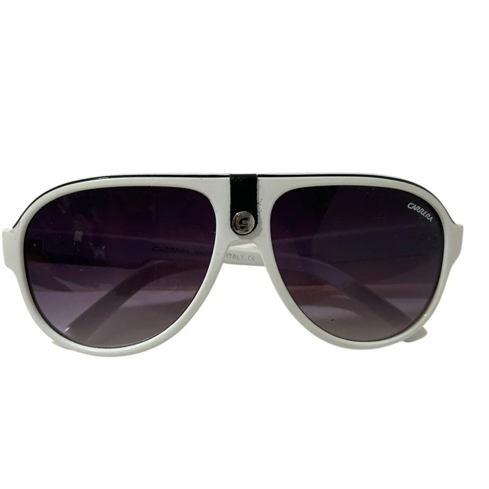 CARRERA Sunglasses CA501 58 18 -138 White Frame Made in Italy Purple Lenses Rare